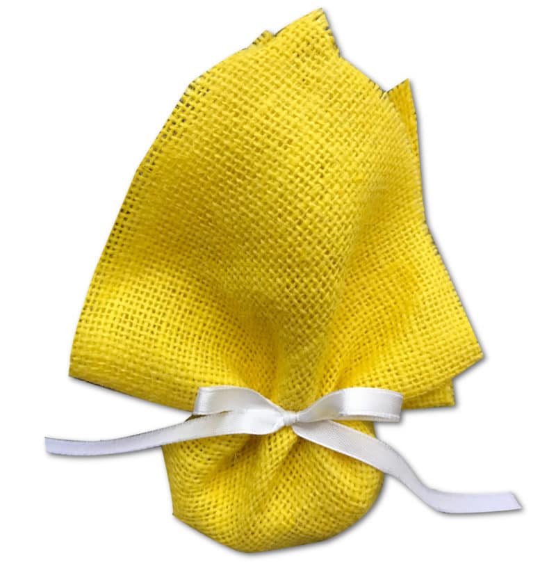 Carré de jute jaune
